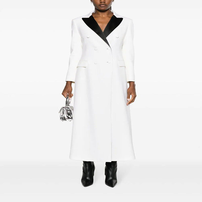 Damen Maxiblazer-Mantel im Smokingschnitt mit schmaler Silhouette Echoarchiv