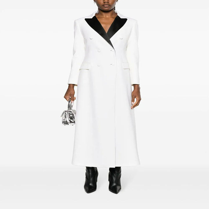 Damen Maxiblazer-Mantel im Smokingschnitt mit schmaler Silhouette Echoarchiv