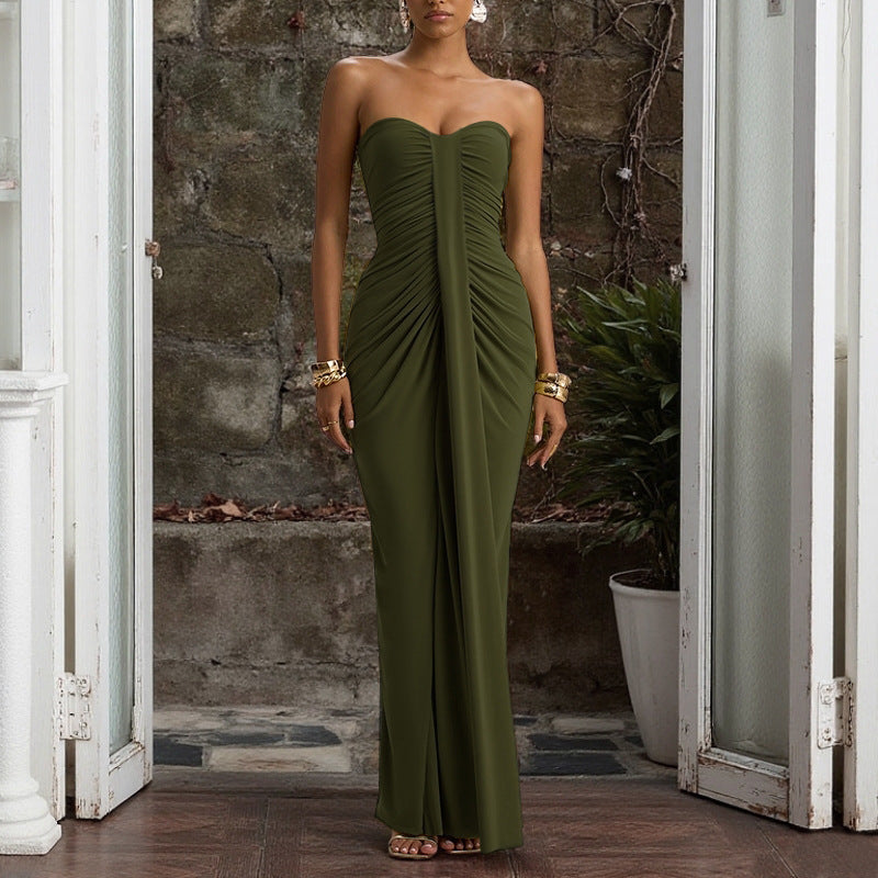Damen figurbetontes Cocktailkleid mit Raffungen und herzförmigem Ausschnitt Echo Archiv