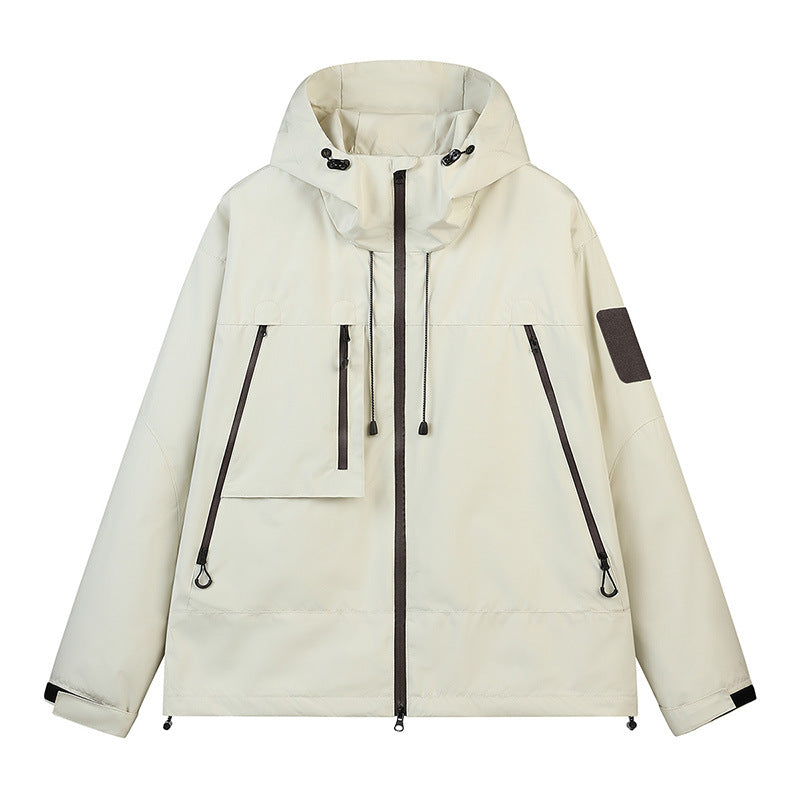 Herren Technische Kapuzen-Outdoorjacke mit wasserabweisenden Reißverschlüssen und Utility‑Taschen Echo Archiv