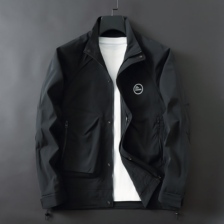 Herren Leichte technische Übergangsjacke mit Stehkragen, Reißverschluss und Multifunktionstaschen Echo Archiv