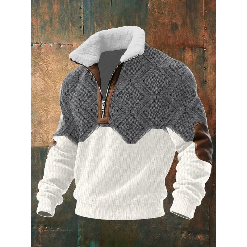 Herren Urbaner Fleece Pullover mit Baum-Motiv Echoarchiv
