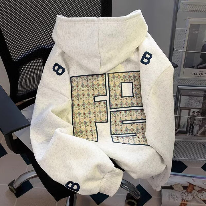 Unisex Urbaner Kapuzenpullover mit großem Druck Echoarchiv