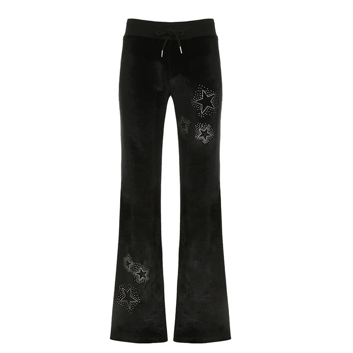 Damen Flare Jogginghose mit funkelnden Sternenapplikationen Echo Archiv