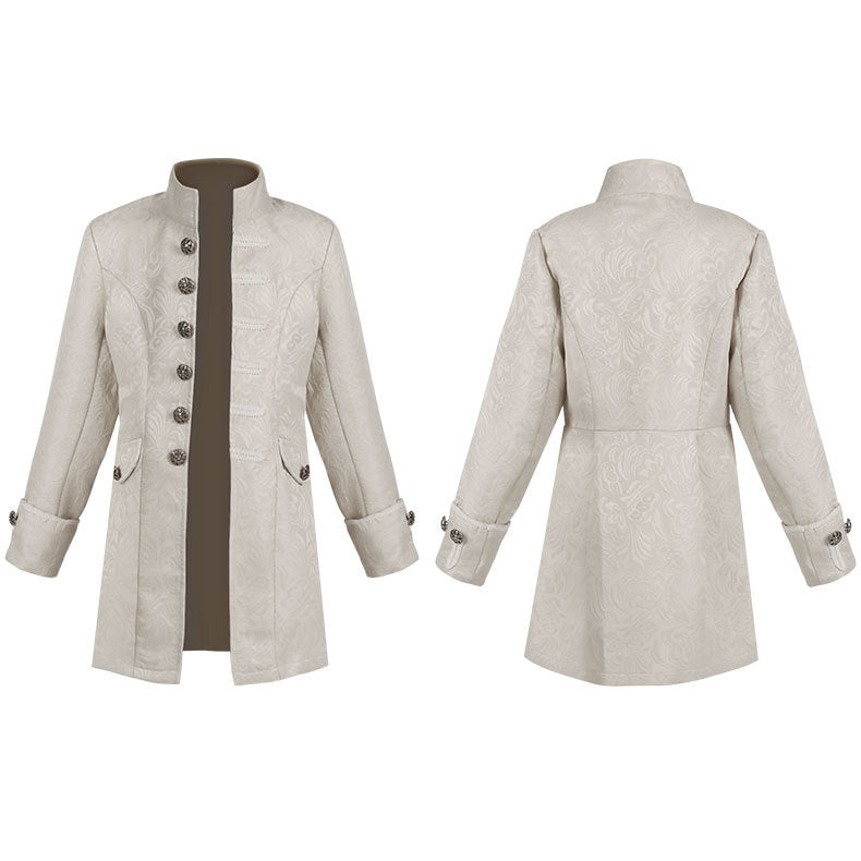 Damen nan taillierter Jacquard-Gehrock mit Stehkragen und dekorativer Knopfleiste Echo Archiv