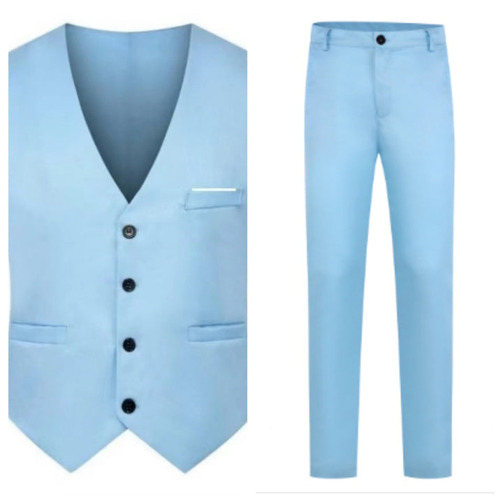 Herren nan elegante Satinweste mit V-Ausschnitt und schmal geschnittene Anzughose Echo Archiv