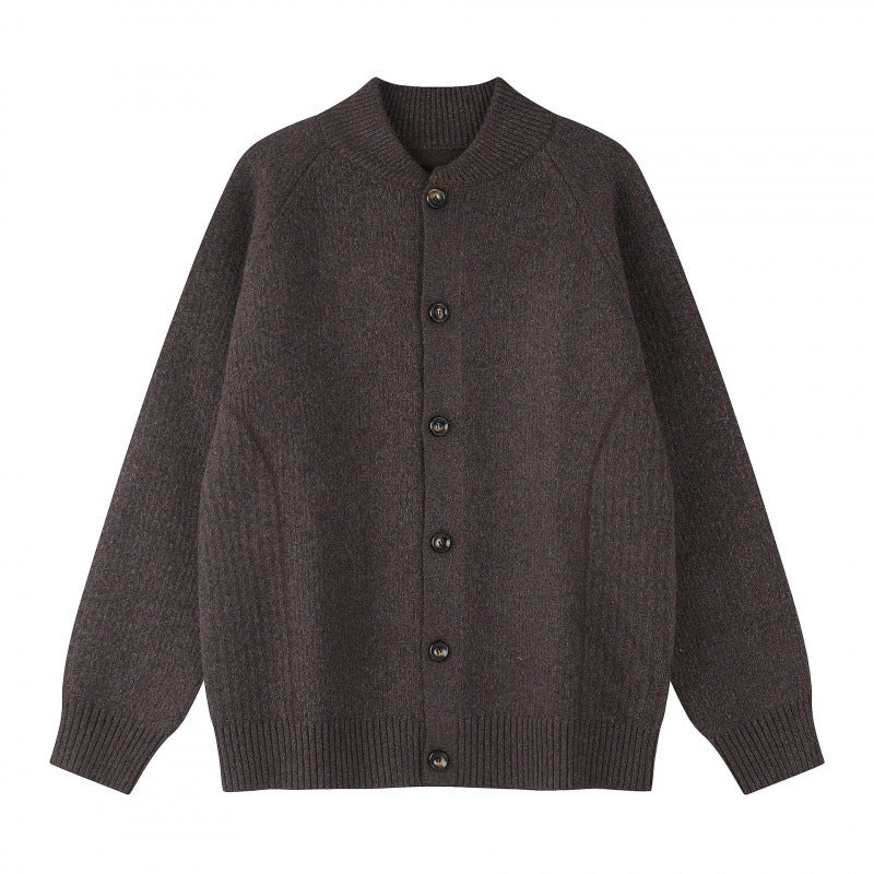 Herren Relaxter Grobstrick-Cardigan mit Raglanärmeln und Rippenabschlüssen Echo Archiv
