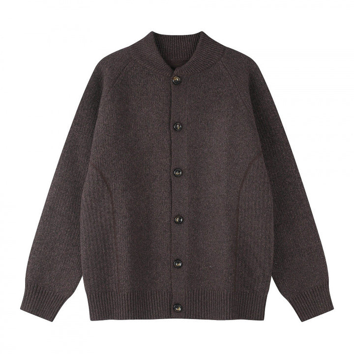 Herren Relaxter Grobstrick-Cardigan mit Raglanärmeln und Rippenabschlüssen Echo Archiv