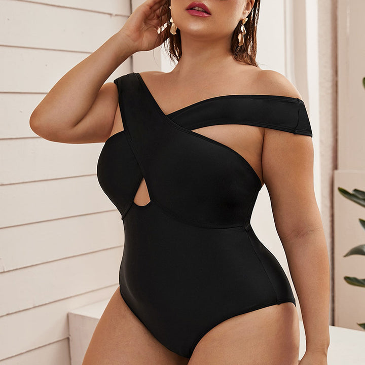 Damen Stilvoller Einteiler mit asymmetrischem Cut-Out Echo Archiv