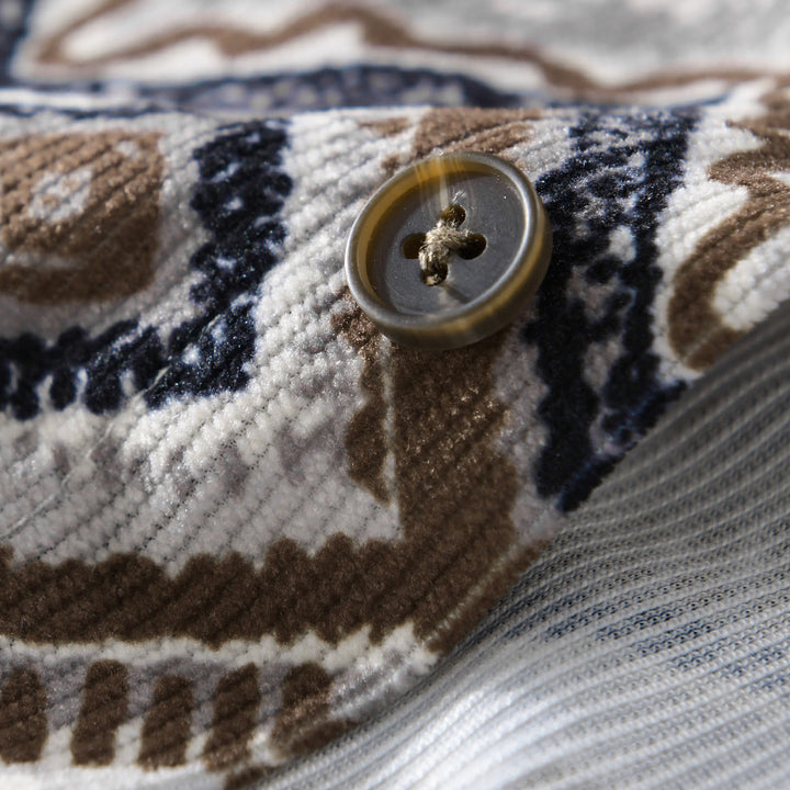 Herren Gemustertes Overshirt im Relaxed-Fit mit geometrischem Diamantprint und Brusttasche Echoarchiv