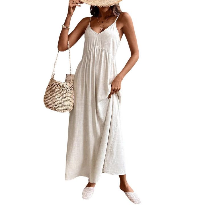 Damen Maxikleid mit feinen Trägern und fließendem Schnitt Echo Archiv