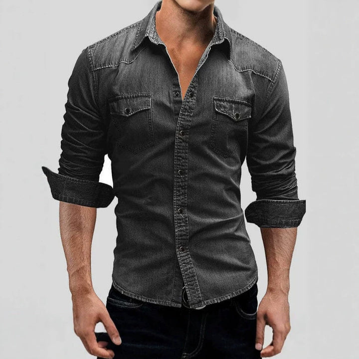 Herren Klassisches Denim Hemd