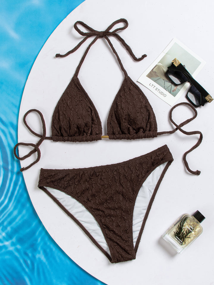 Damen Triangel-Bikini mit raffiniertem Strukturdesign und verstellbaren Trägern Echo Archiv