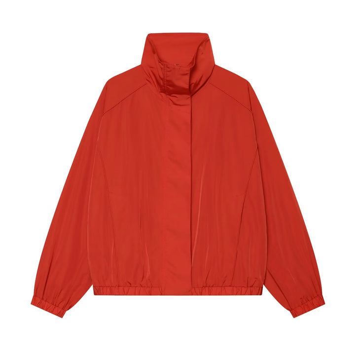 Damen Leichter Technical Windbreaker‑Blouson mit hohem Stehkragen, verdecktem Reißverschluss und elastischem Saum Echo Archiv
