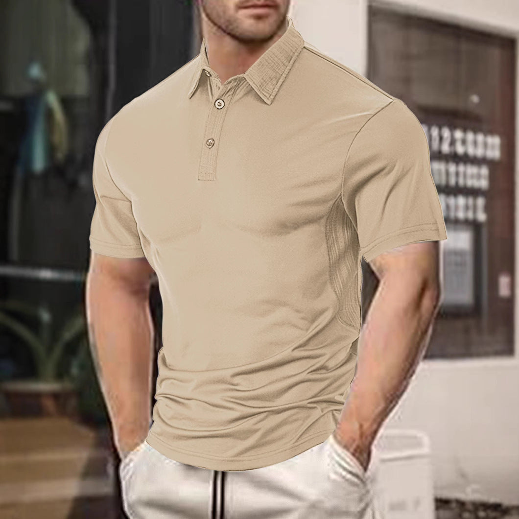 Herren sportliches Poloshirt mit strukturierten Akzenten Echoarchiv