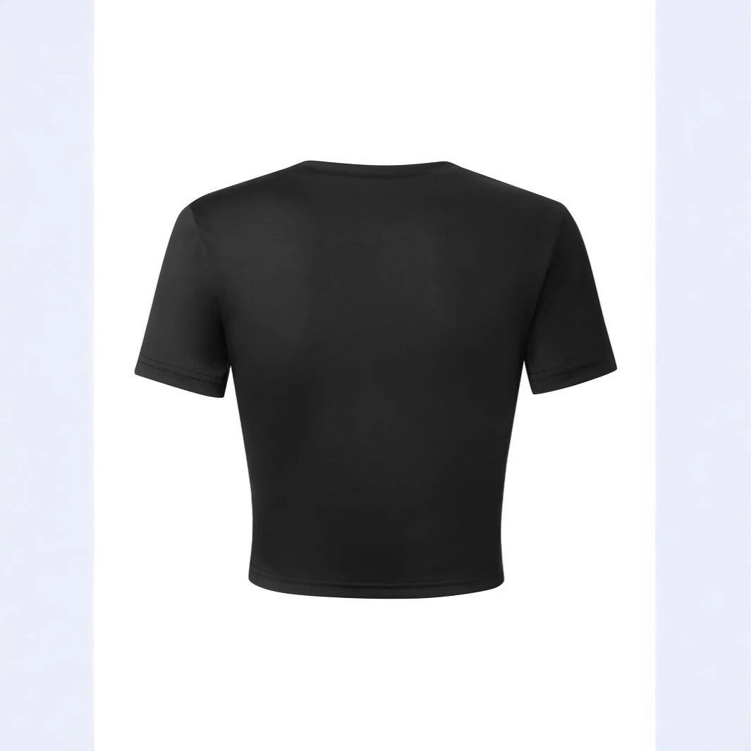 Damen Crop-Top mit auffälligem Schriftzug Echo Archiv