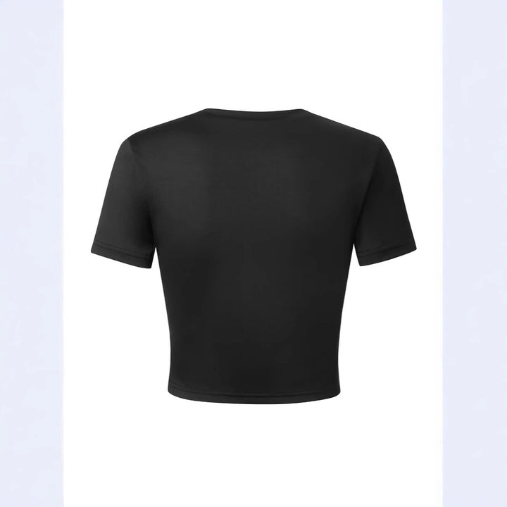 Damen Crop-Top mit auffälligem Schriftzug Echo Archiv