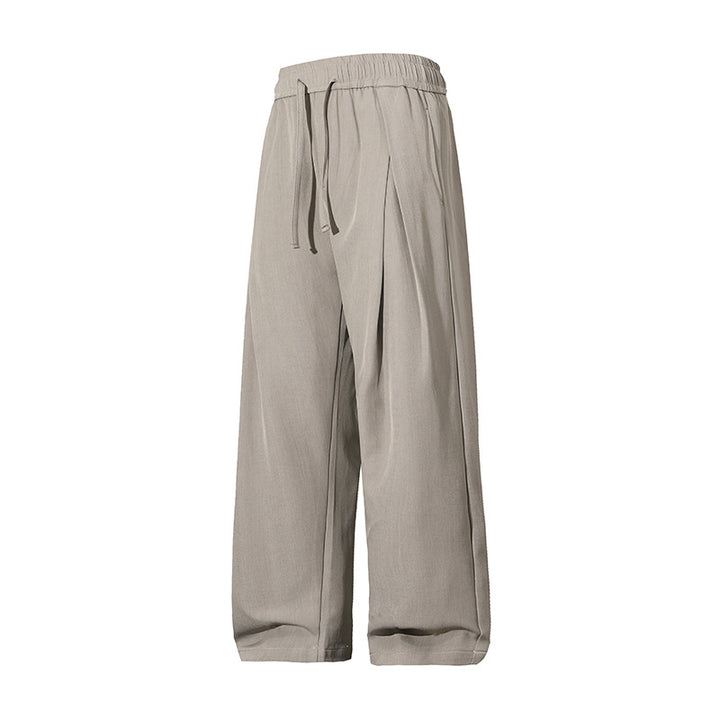 Damen Leichte Leinenoptik Palazzo-Hose mit elastischem Tunnelzugbund und dekorativen Falten Echoarchiv