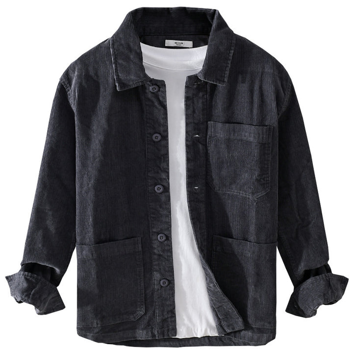 Herren Cord-Überhemdjacke mit aufgesetzten Taschen und legerem Schnitt Echoarchiv