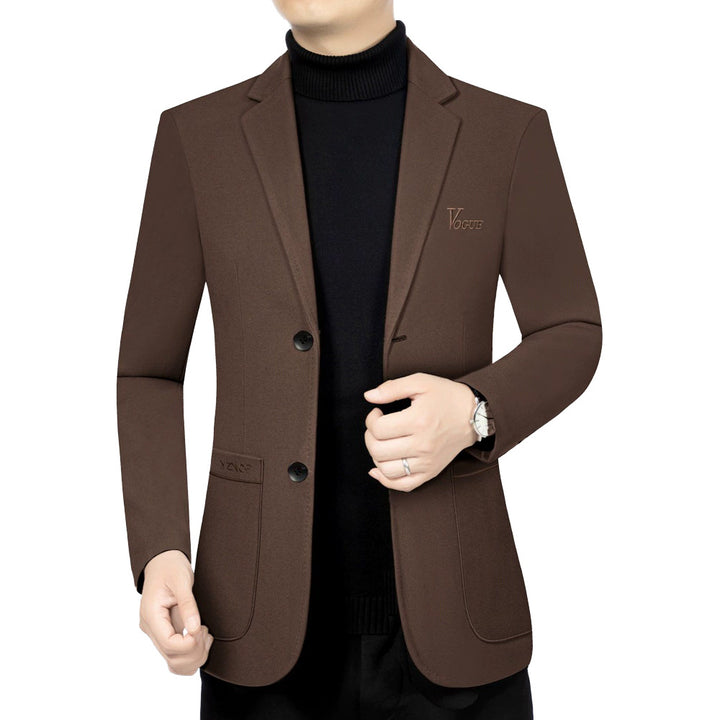 Herren Modernes Einreihiges City-Blazer mit aufgesetzten Taschen und leichter Halbfütterung – Tianoro