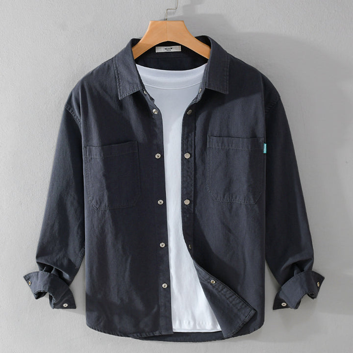 Herren Overshirt im Hemdjacken‑Stil aus leichter Baumwollmischung mit Druckknopf‑Leiste und aufgesetzten Brusttaschen Echoarchiv