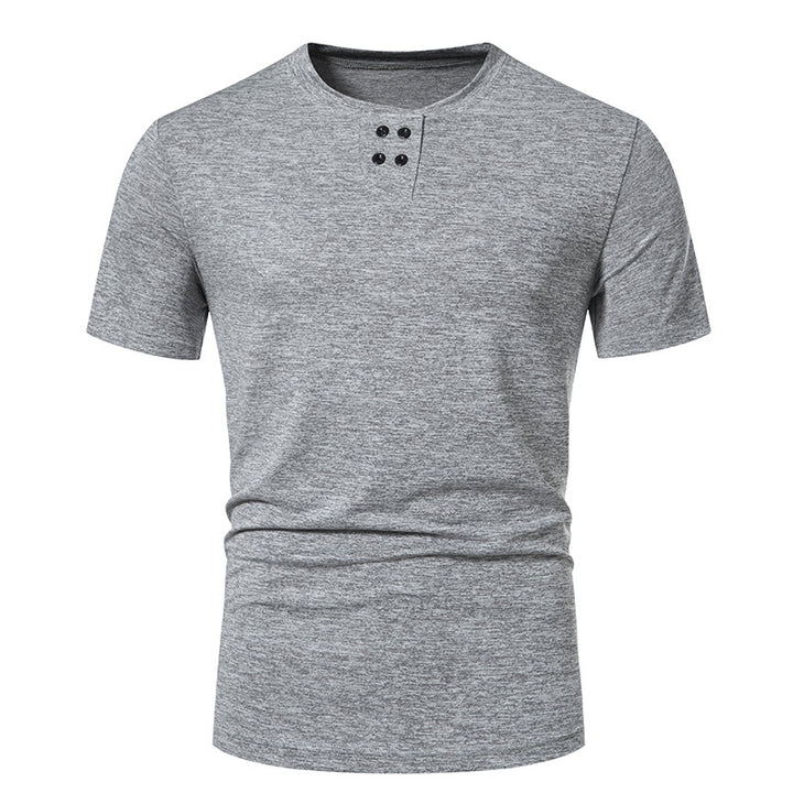 Herren modisches T-Shirt mit strukturiertem Obermaterial und asymmetrischem Kragen Echoarchiv