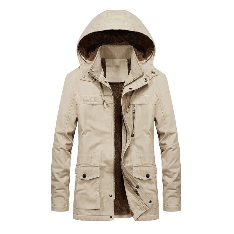 Herren Canvas-Parka mit kuscheligem Teddyfutter und winddichter Front – Taviero