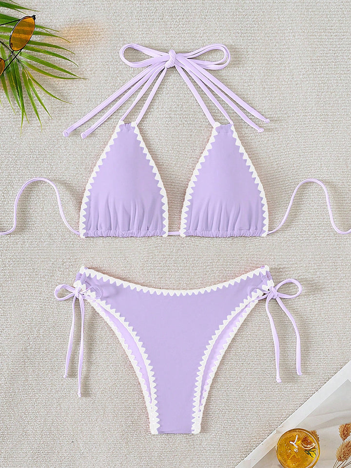 Damen Triangel-Bikini mit verspielten Kontrastnähten Echo Archiv