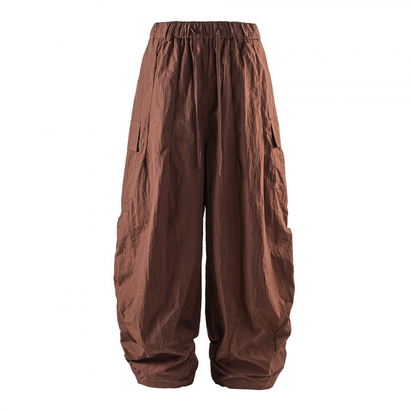 Unisex Weite Cropped Cargo-Hose mit elastischem Bund, Tunnelzug und aufgesetzten Taschen Echo Archiv