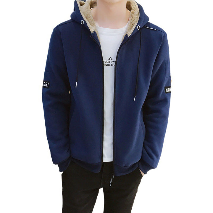 Herren Urbaner Zip‑Hoody mit Teddyfutter, Stehkragen‑Kapuze & gerippten Bündchen Echoarchiv