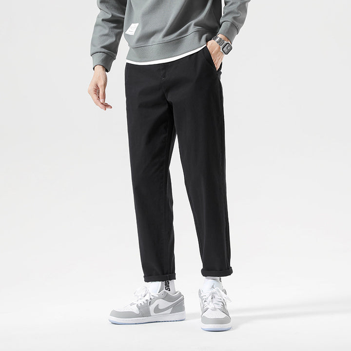 Herren lässige Chinohose mit seitlichen Taschen und elastischem Bund Echoarchiv
