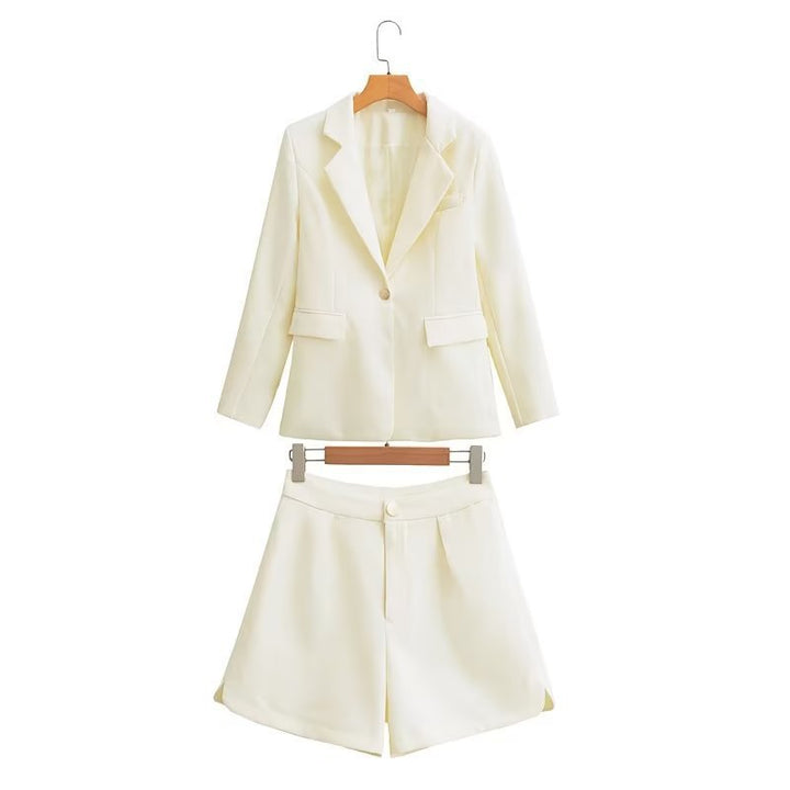 Damen Tailliertes Blazer- und Shorts-Set mit Korsagen-Croptop Echo Archiv