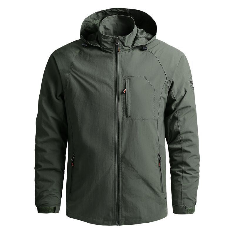 Herren nan leichte wasserabweisende Softshelljacke mit Kapuze und Brusttasche Echo Archiv