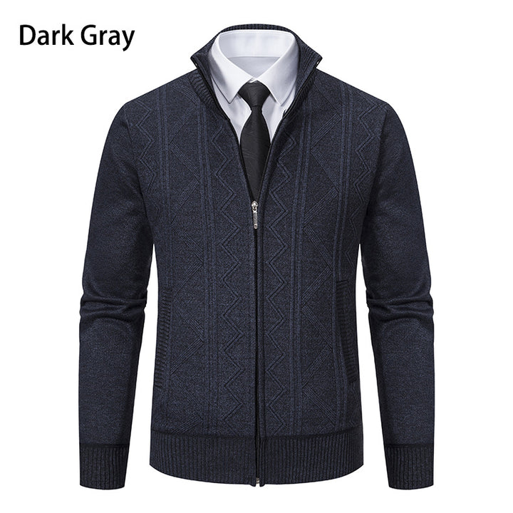Herren modische Strickjacke mit hohem Kragen und Reißverschluss Echoarchiv