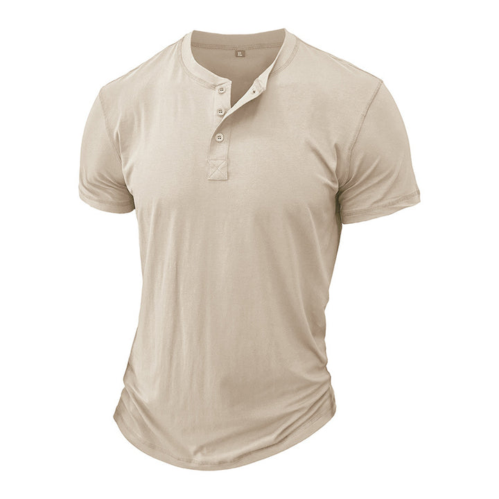 Herren Henley-T-Shirt mit Knopfleiste und modernem Schnitt Echoarchiv