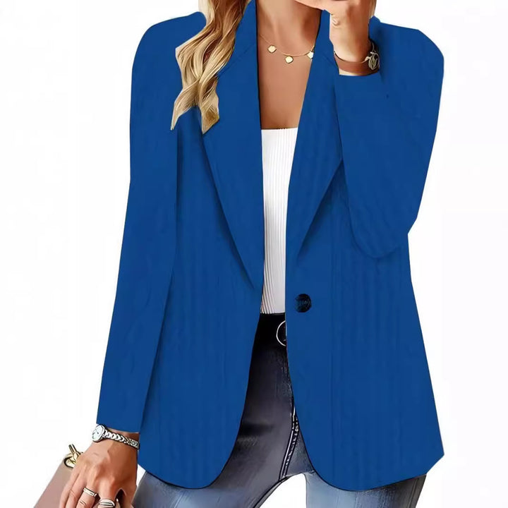 Damen Oversize-Blazer mit Schalkragen, Ein-Knopf-Verschluss und strukturierter Optik Echoarchiv