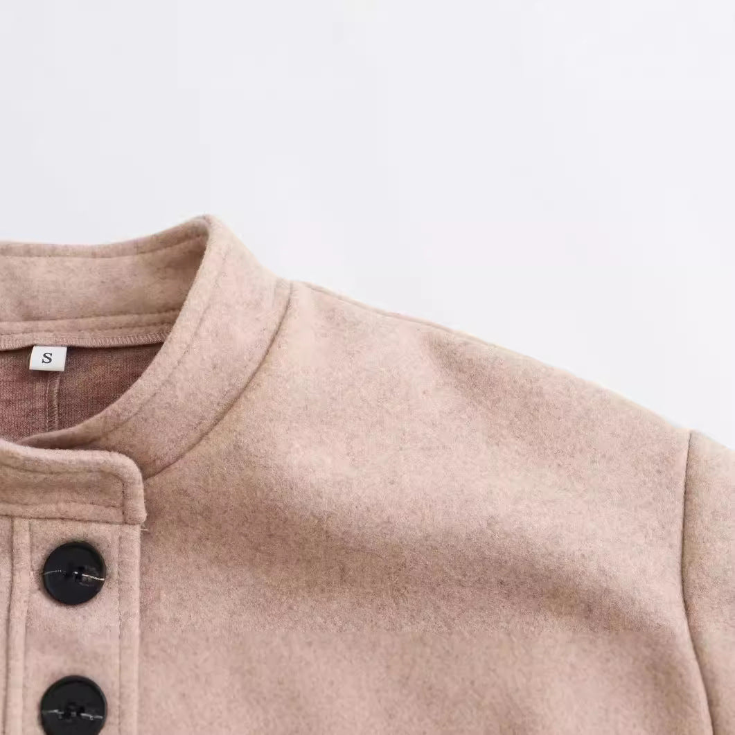 Damen Kurzjacke im Wollmix mit Rundhals, Oversize‑Passform und großen aufgesetzten Taschen Echo Archiv