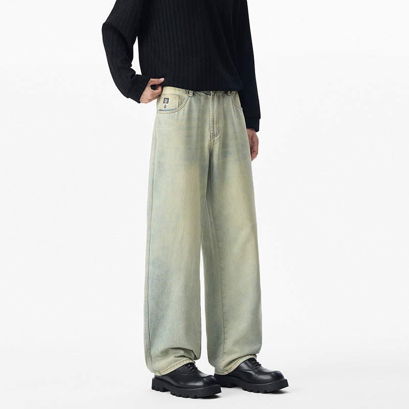 Herren Locker geschnittene Denim-Jeans mit weitem Bein und soften Vintage-Fade Echo Archiv