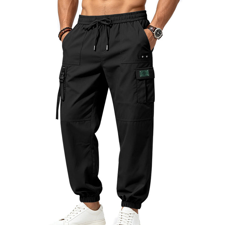 Herren Cargo-Jogginghose mit Kordelzug elastischen Bündchen und Multifach-Taschen – Bravaro