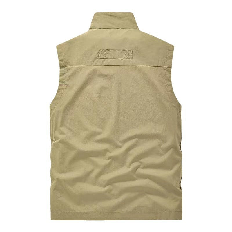 Herren Multifunktionale Utility-Weste mit Stehkragen und Mehrfachtaschen Echo Archiv