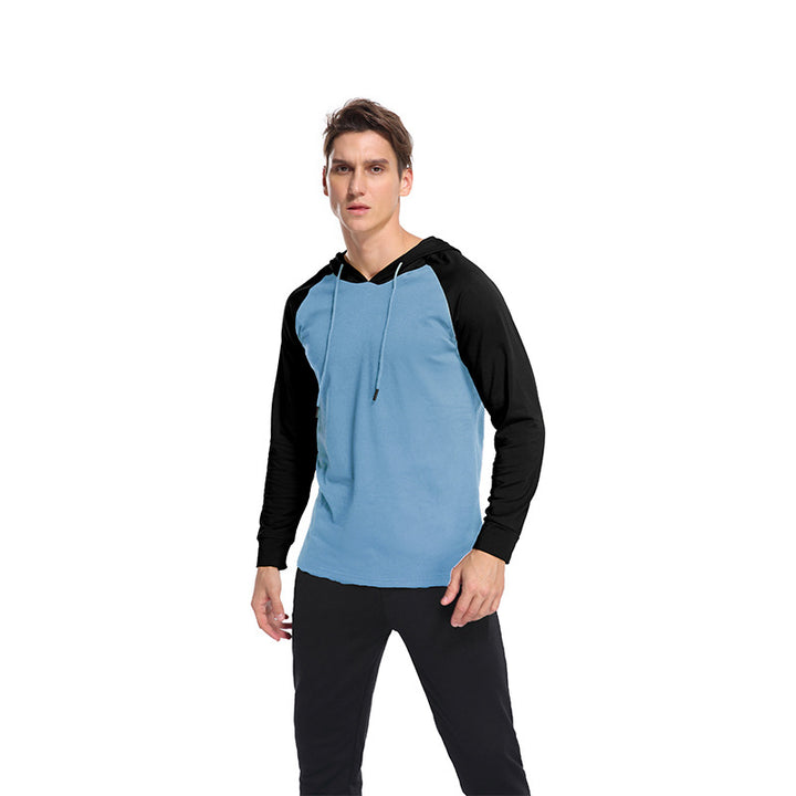 Herren lässiges Langarm Hoodie-Shirt mit Kontrastärmel Echoarchiv