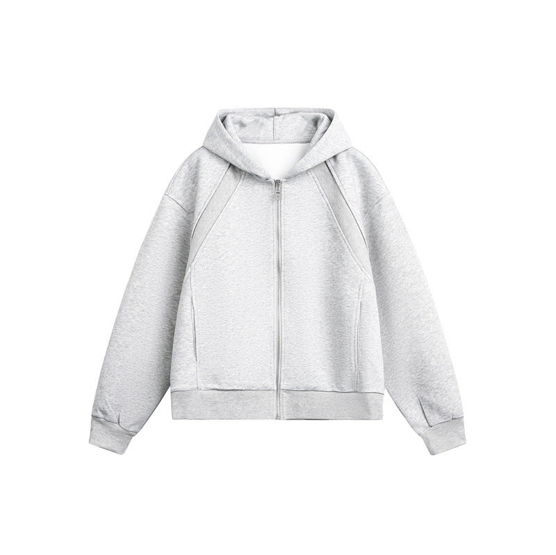 Unisex Leichte Oversize‑Kapuzen‑Sweatjacke mit durchgehendem Reißverschluss, Raglanärmeln und Eingrifftaschen Echoarchiv
