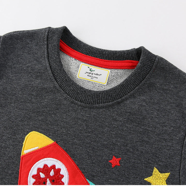Kinder Sweatshirt mit kreativem Raketen- und Tierdesign Echo Archiv