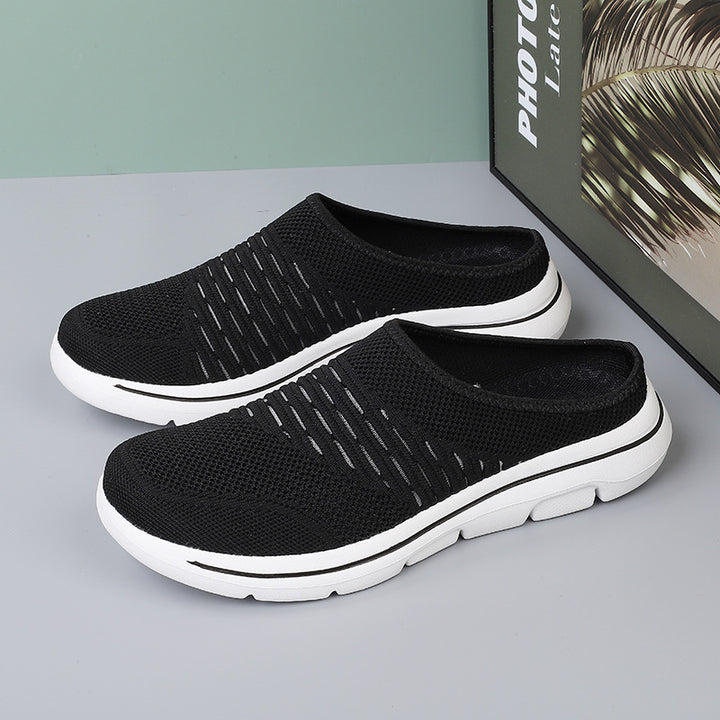 Damen nan atmungsaktive Strick-Slipper Clog mit orthopädischem Memory-Schaum-Fußbett Echo Archiv