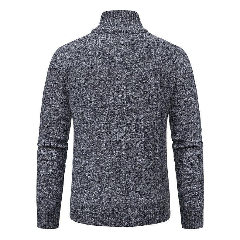 Herren eleganter Strickpullover mit halbem Reißverschluss Echoarchiv