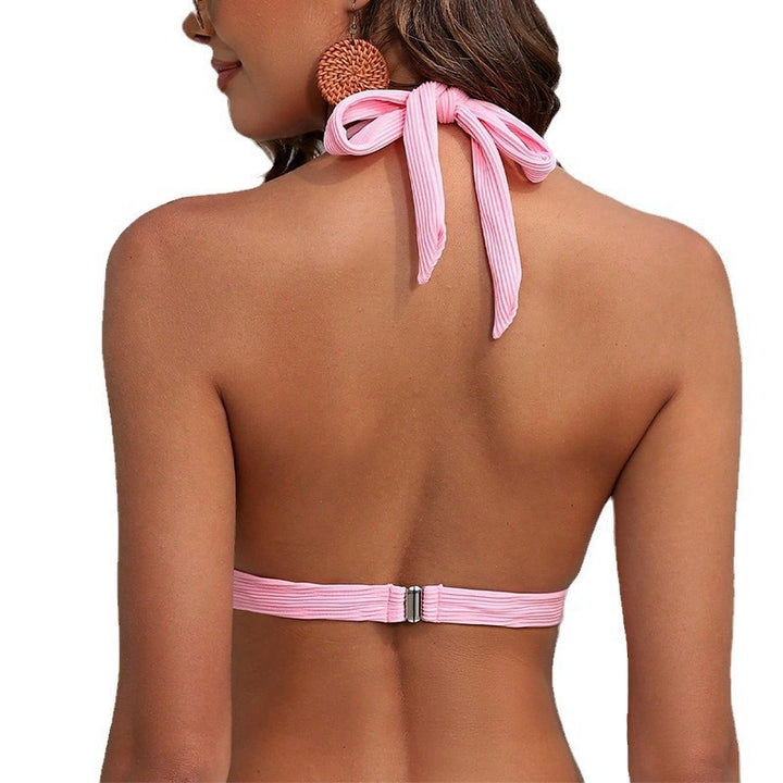 Damen Triangel-Bikinioberteil mit modischem Rippendesign und dekorativen Schnallen Echo Archiv