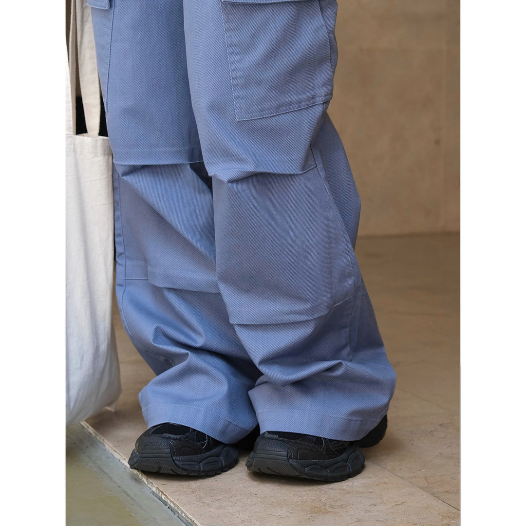 Damen Weite Cargo-Palazzohose mit Bundfalten und großen Klappentaschen Echoarchiv