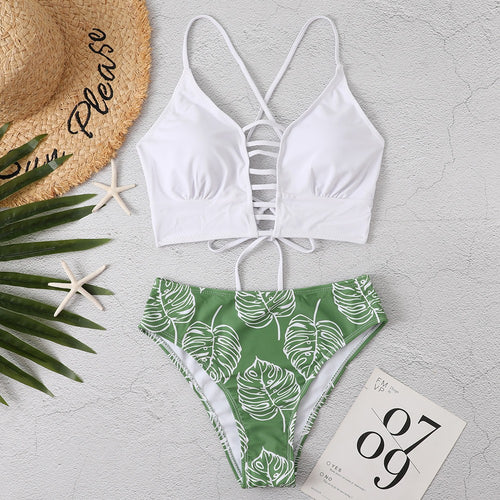 Damen Bikini-Set mit verspieltem Rüschendesign und hoch geschnittenen Höschen Echo Archiv