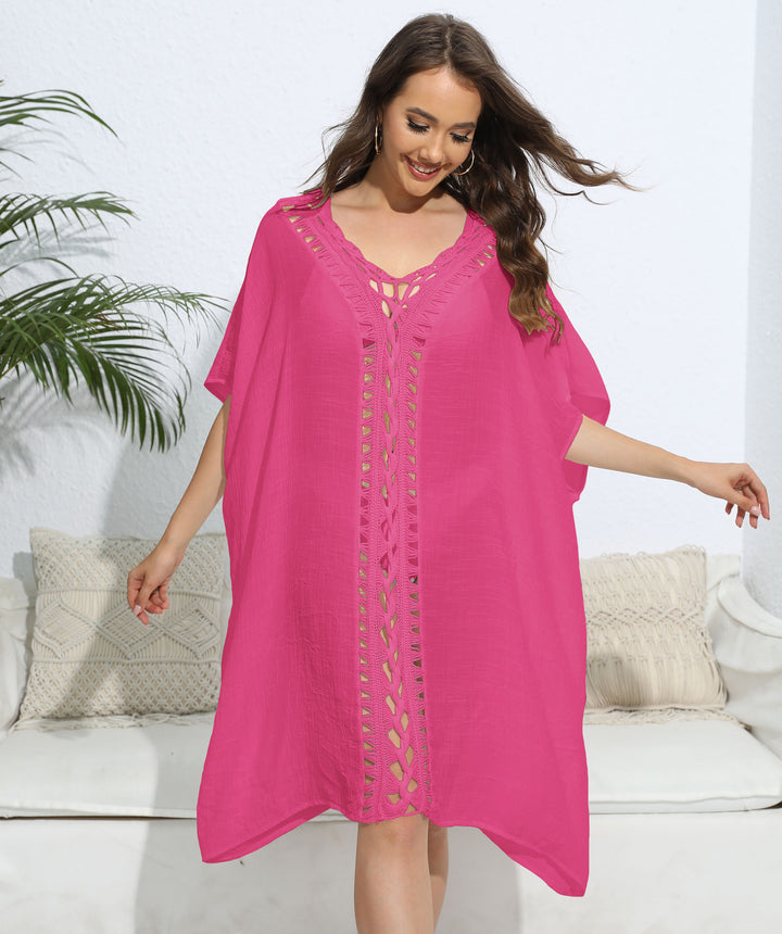 Damen luftiger Kaftan mit filigranem Häkelmuster Echo Archiv