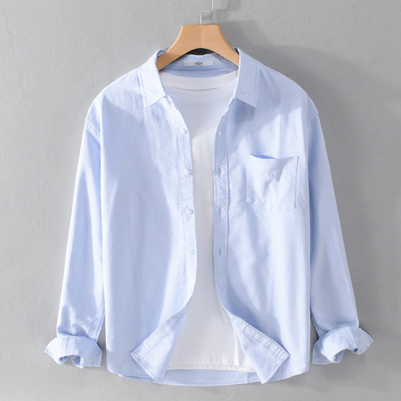 Herren Lässiges Baumwoll-Layering-Overshirt mit Kentkragen, Brusttasche und softem Twill-Finish Echoarchiv